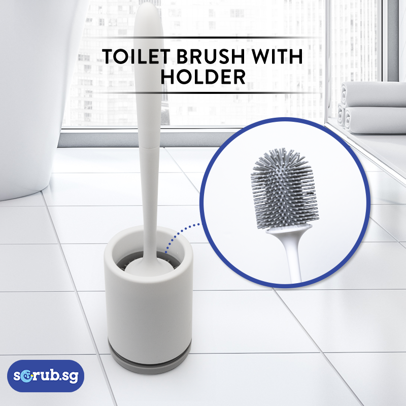 Toilet Bowl Brush With Holder | 360° Soft Bristles | Ventilated Floor Standing