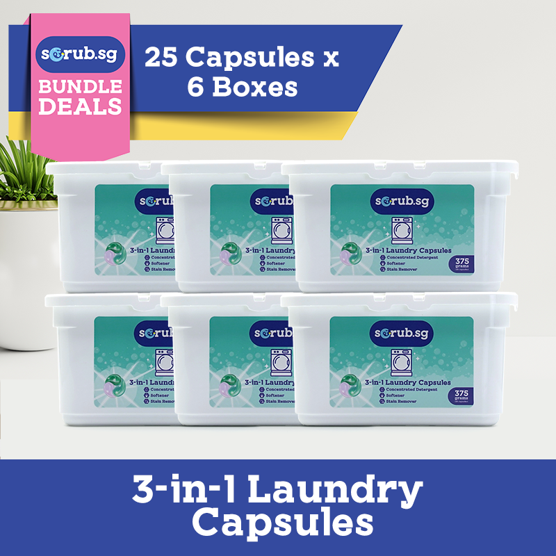 3-in-1 Laundry Capsules - 25 capsules (1, 2, 6 Boxes)